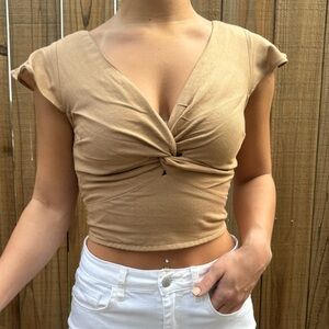 Tan Crop top